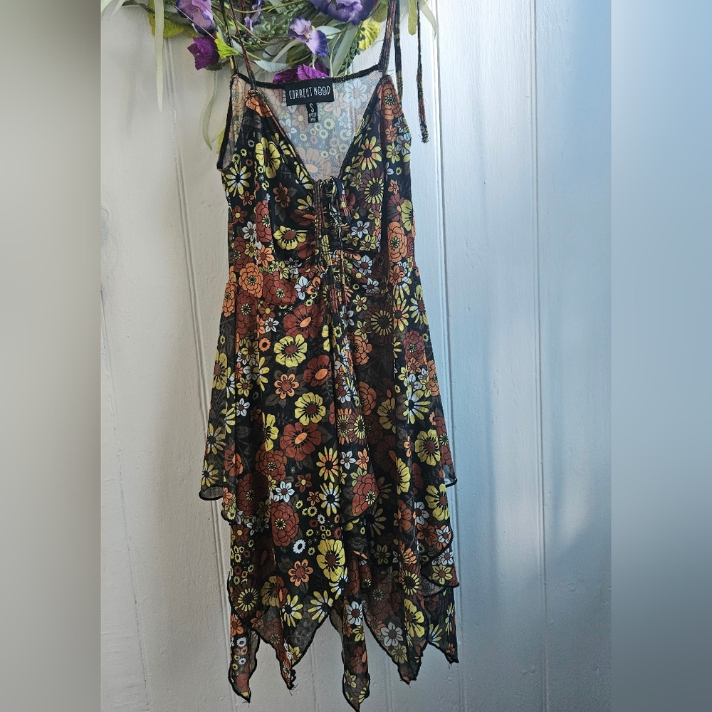 Dolls Kill Current Mood Floral Fairy Mini Dress Small